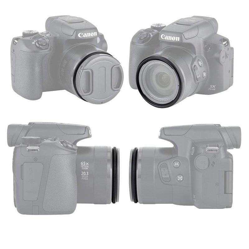 Kiorafoto 58mm Metal Lens Filter Adapter Ring for Canon SX70 HS, SX60 HS, SX50 HS, SX40 HS, SX30 is, SX20 is, SX10 is, SX1 is, SX540 HS, SX530 HS, SX520 HS Digital Camera Replaces Canon FA-DC67A Adapter Ring - Image 5